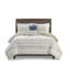 Ensemble d'édredon 5 pièces avec coussins décoratifs en tissu gaufré taupe / bleu / grand 5 pièces-138426047-138426048