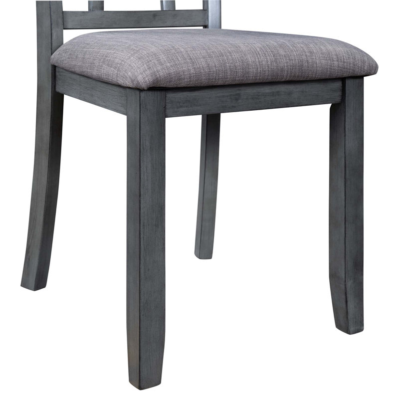 Ensemble de 6 tables de salle à manger en bois Manning, ensemble de table de cuisine avec 4 chaises et banc, style rustique campagnard, gris