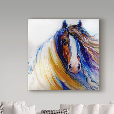 Duniya 'Gypsy Vanner Rouge' Acrylic Painting Print on Wrapped Canvas