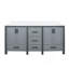 Meuble-lavabo double gris foncé de 72 po X P 22 po D, avec plateau en quartz blanc-1215055992