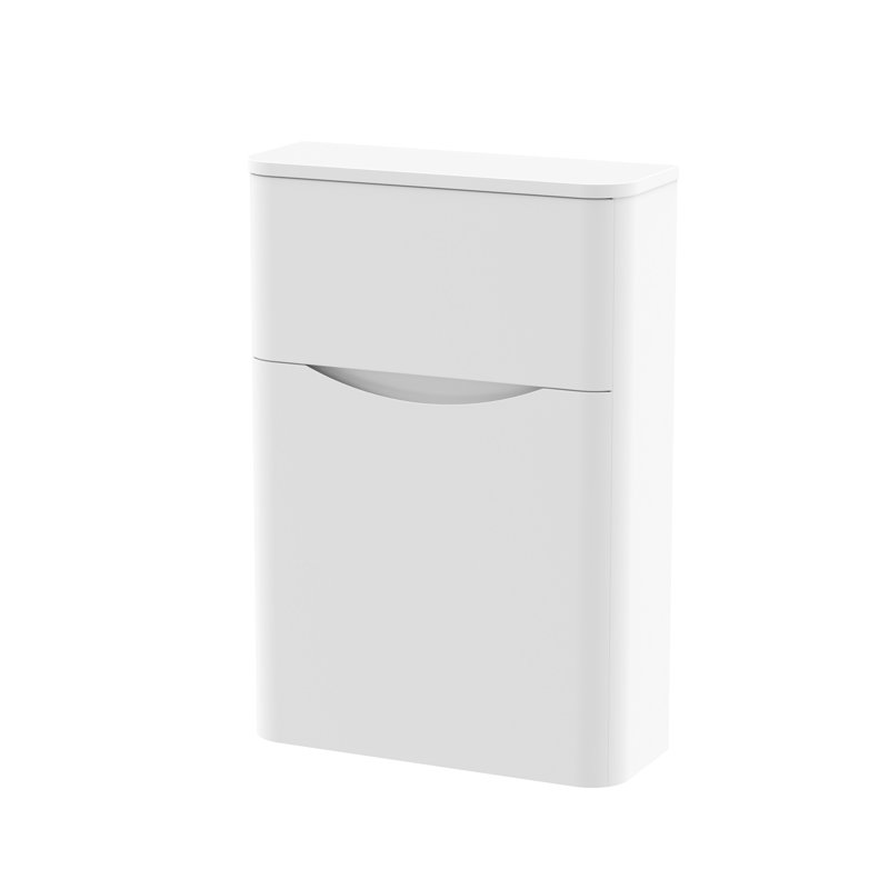 Lunar Bathroom Storage Cabinet, Satin White