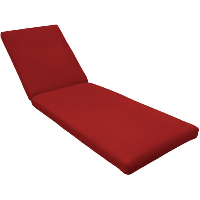 Eddie Bauer Outdoor Chaise Lounge Cushion, Sunbrella Fade & Water Resistant for Pool-Side Chaise Loungers & Deck Recliners, 26"W x 50"L, 2.5" thick; Back 26"W x 32"L, 2.5" thick, Canvas Jockey Red