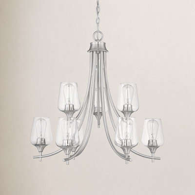 9 - Light Dimmable Tiered Chandelier