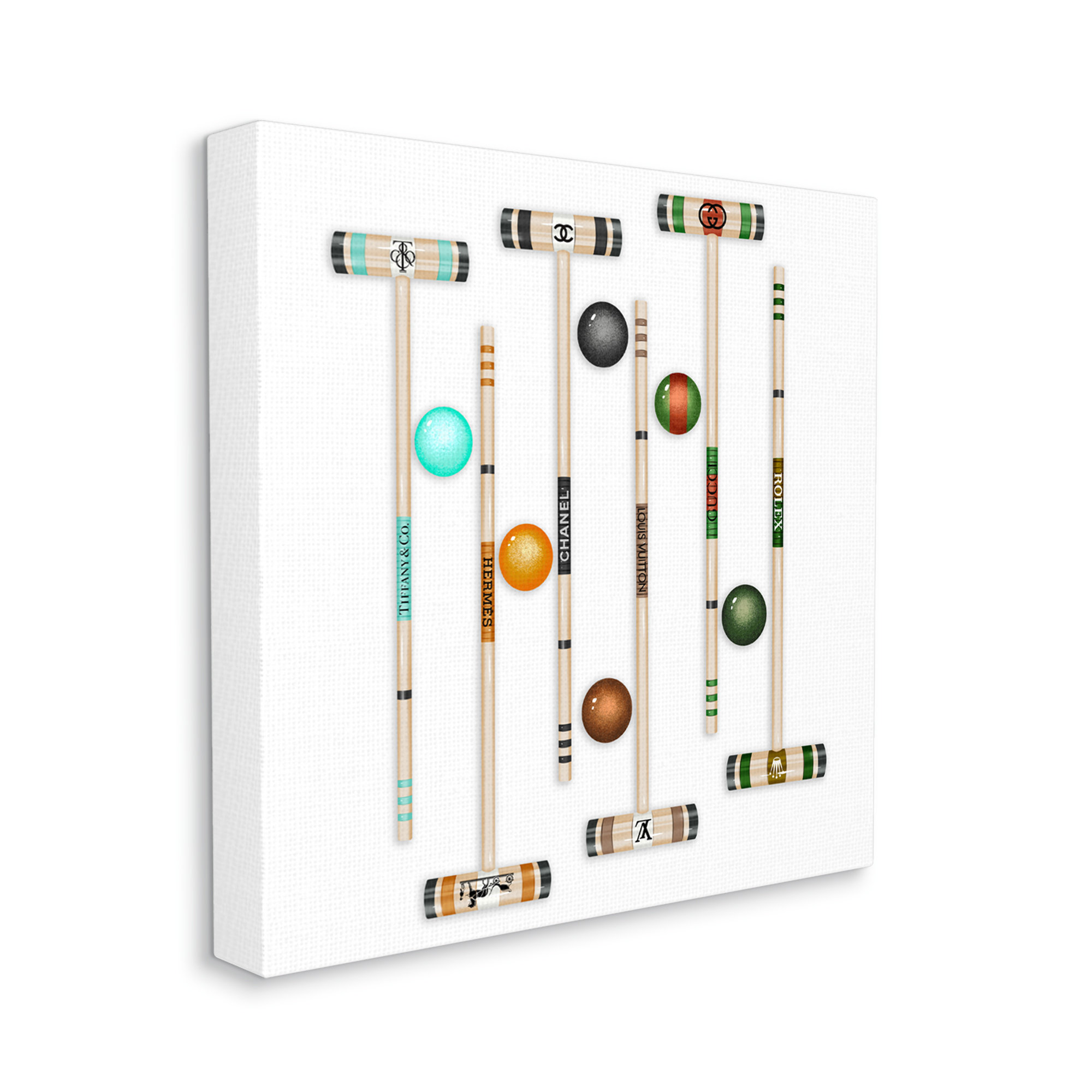 Stupell Industries Trendy Luxury Fashion Brand Croquet Game Mallets by