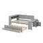 Lit de jour avec tablettes de rangement, tiroirs, lit gigogne-546160980