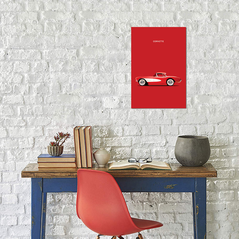 1957 Chevrolet Corvette by Mark Rogan - Wrapped Canvas Print, 66.04 cm H x 45.72 cm W x 1.91 cm D