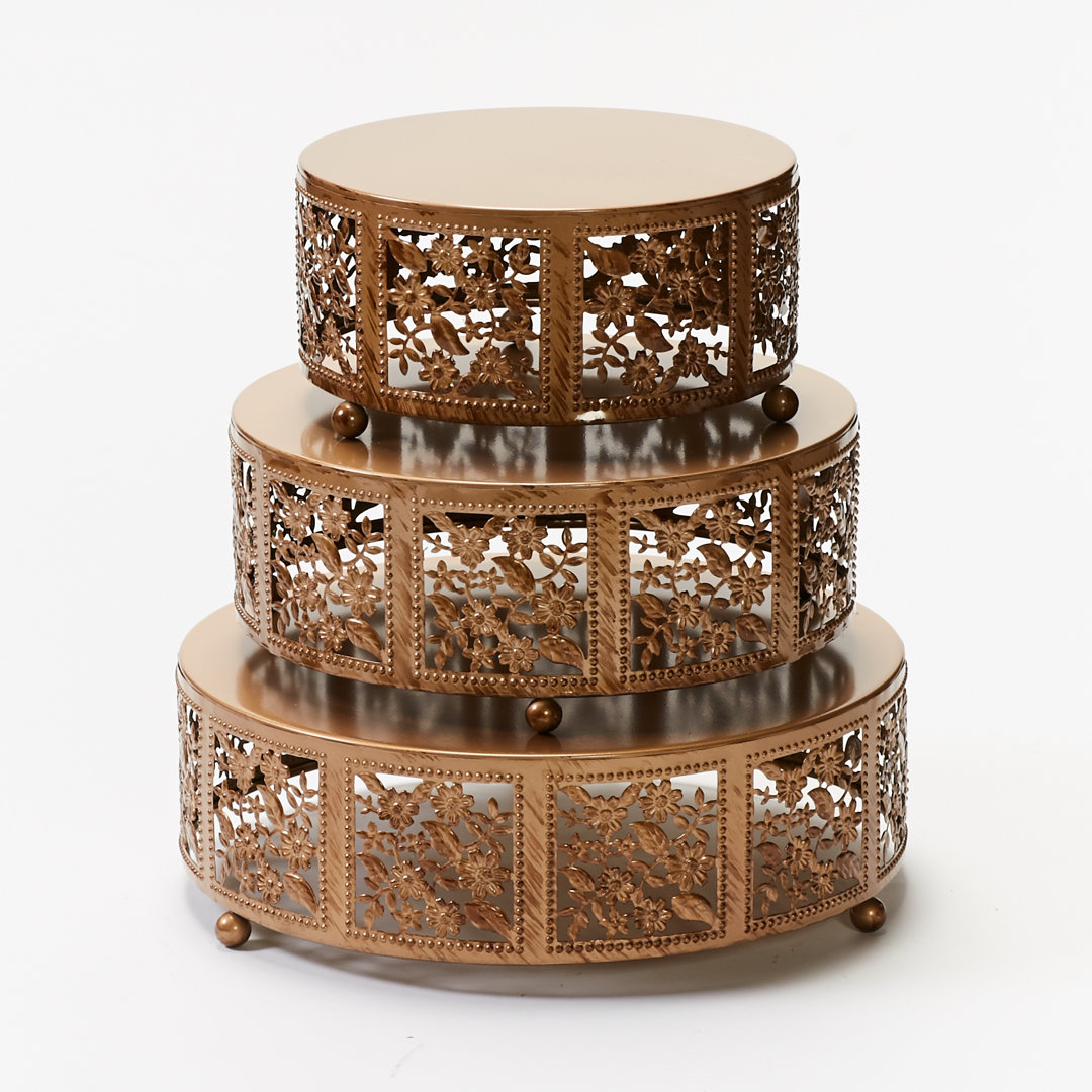 Samatha Cherry Blossum 3 Piece Cake Stand Set Charlton Home® 