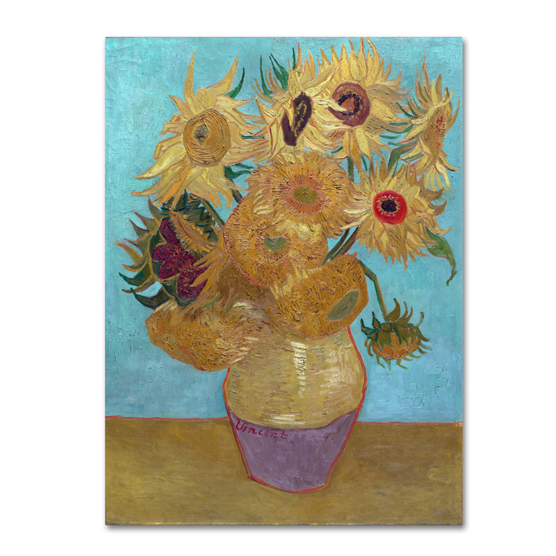 « tournesol », reproduction sur toile tendue, H 19 po x l 14 po