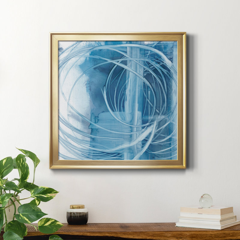 Indigo Expression II - reproduction encadrée de qualité supérieure - prête à être accrochée, H 17,5 po x l 17,5 po x P 1,5 po