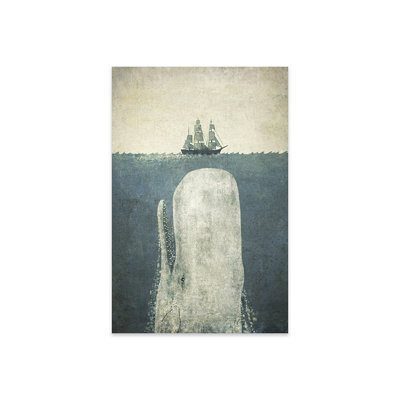 Impression d'une baleine blanche sur verre acrylique