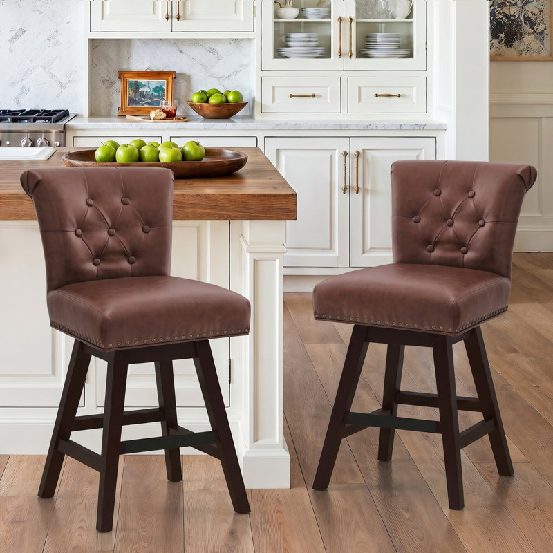 Tabouret de comptoir pivotant 26 po Caesar, Brun