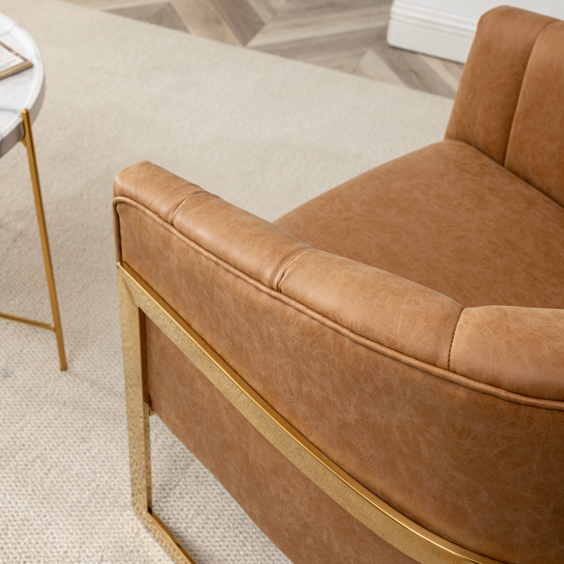 Fauteuil demi-tonneau Tellico, Polyester brun