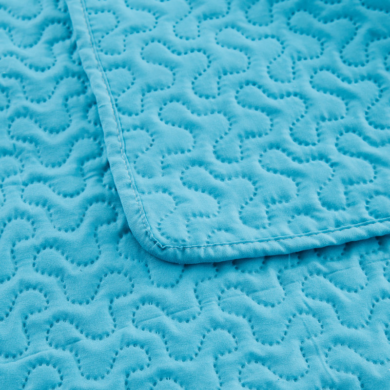 QSM02 Quilt, Queen Quilt + 2 Queen Shams, Blue