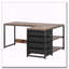 Bureau d'ordinateur en L avec tablettes et tablettes de rangement réversibles-486440