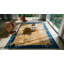 Tapis antiques Art déco chinois floral bleu marine, ivoire, beige, crème, blanc, années 30