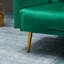 Luxueux canapé-lit en velours avec pieds en métal doré, parfait pour les espaces de vie compacts et un confort maximal.-1114226633