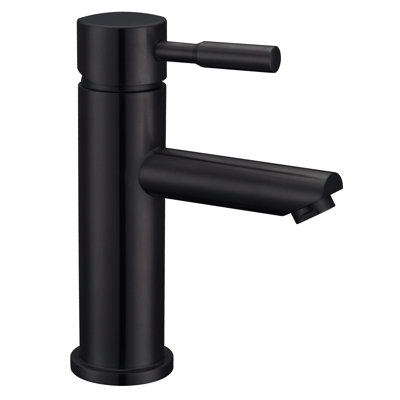 Robinet de salle de bain noir à un trou