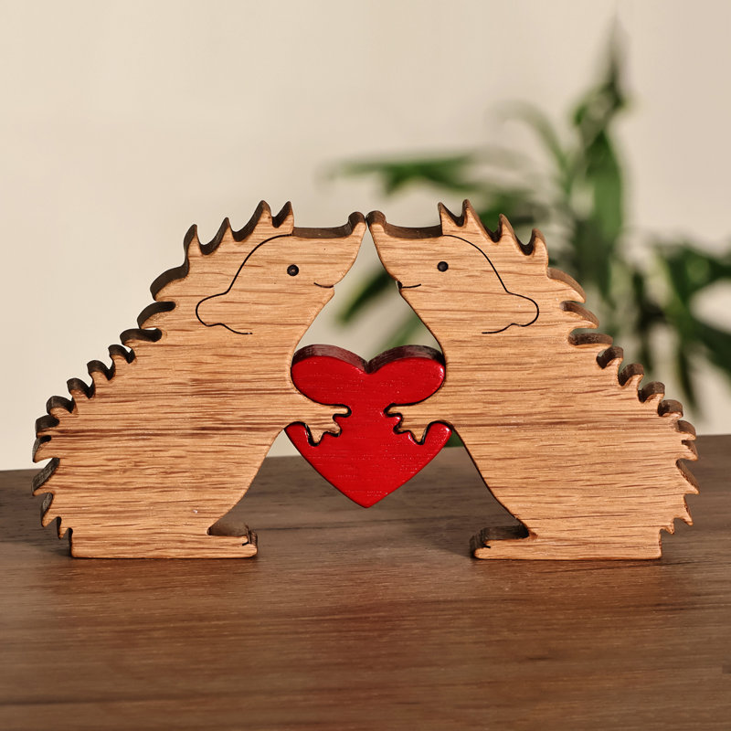  Sculpture en bois faite à la main avec casse-tête (3 pièces)