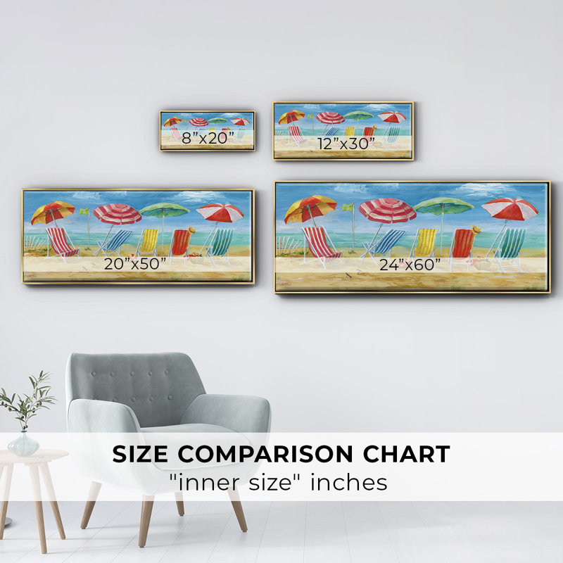 Bright Beach Chairs- Framed Canvas