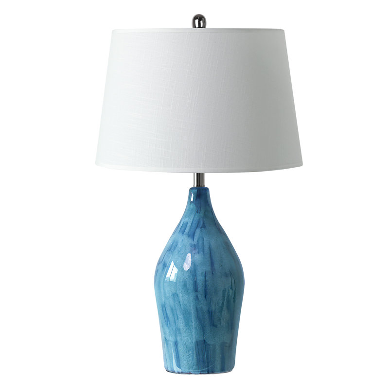 28" Modern Table Lamp for Bedroom (Bulb Included), Blue