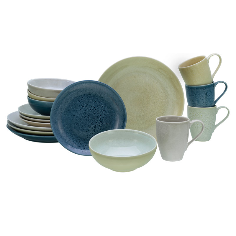 Reactive Stoneware Dinnerware Set 16 Piece - Service for 4