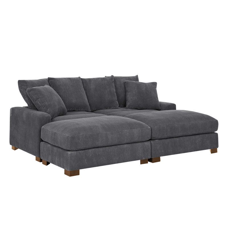 Canapé contemporain en velours côtelé