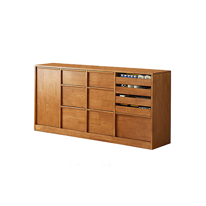 70.87"Simple brown solid wood dining sideboard for wall storage