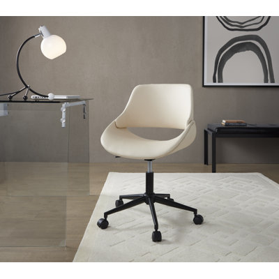 Chaise de bureau rembourrée en similicuir Najrin