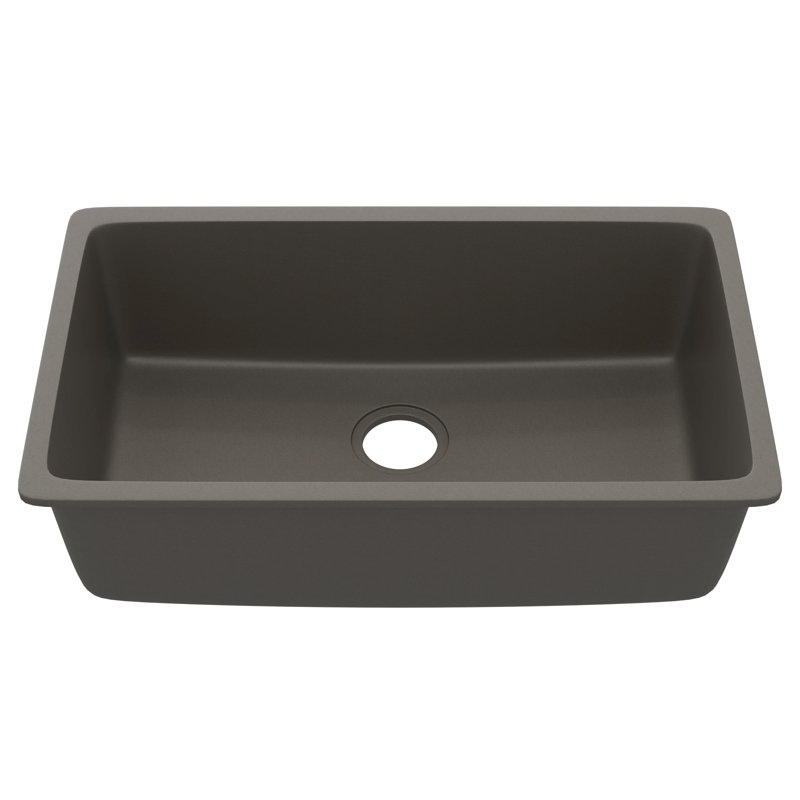 Évier de cuisine StoneCore à cuve de 76 cm (30 pouces) en frêne granité, No, Granite Ash
