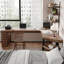 Bureau en bois massif en forme de L brun noisette-196377874-196377872