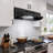 30" Under Cabinet Range Hood with LED Light, Ducted Kitchen Vent Hood with Washable Aluminum Filter, Black