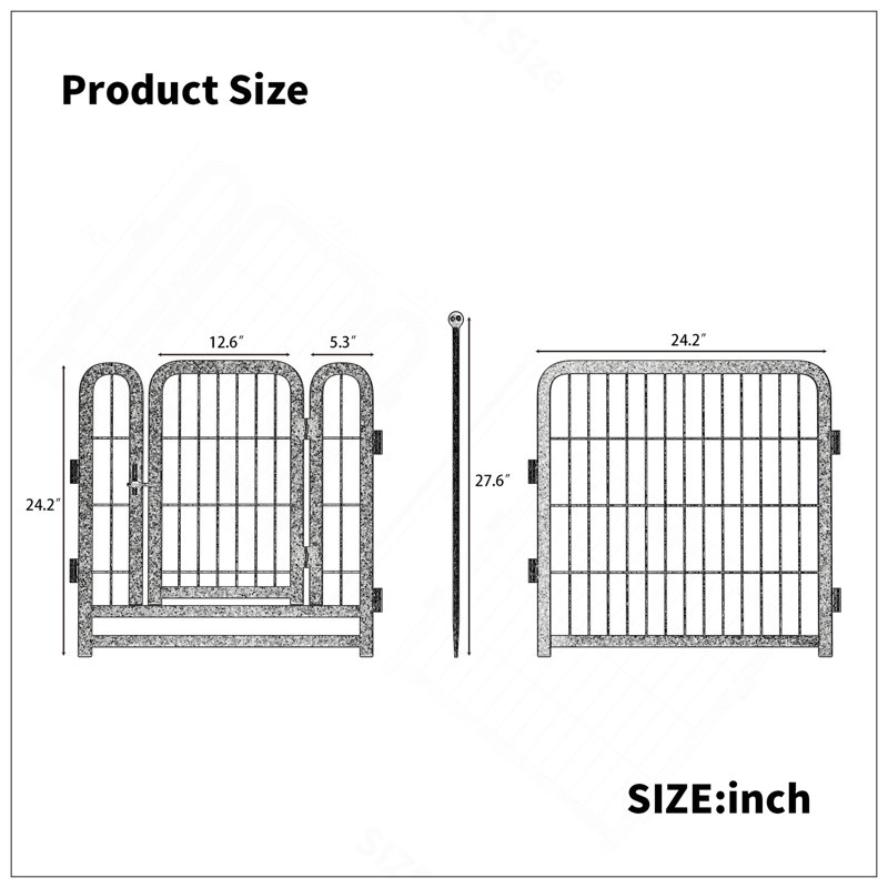 Parc pour chien avec 8 panneaux et enclos pour chiots pour chien, Blanc, H 24,3 po x l 63 po x P 63 po