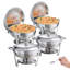 Ensemble de buffet à vaisselle rond 6 pte en acier inoxydable