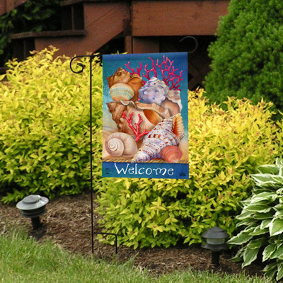 Seashell Welcome Garden Flag