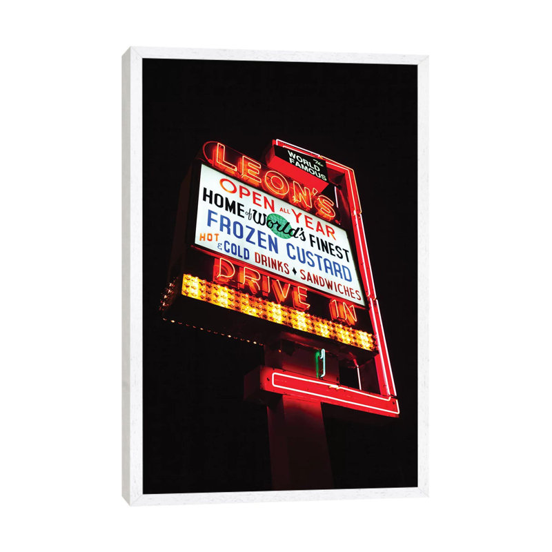 Leon's by Bethany Young - Print on Canvas, White Framed, 101.6cm H x 66.04cm W x 3.81cm D