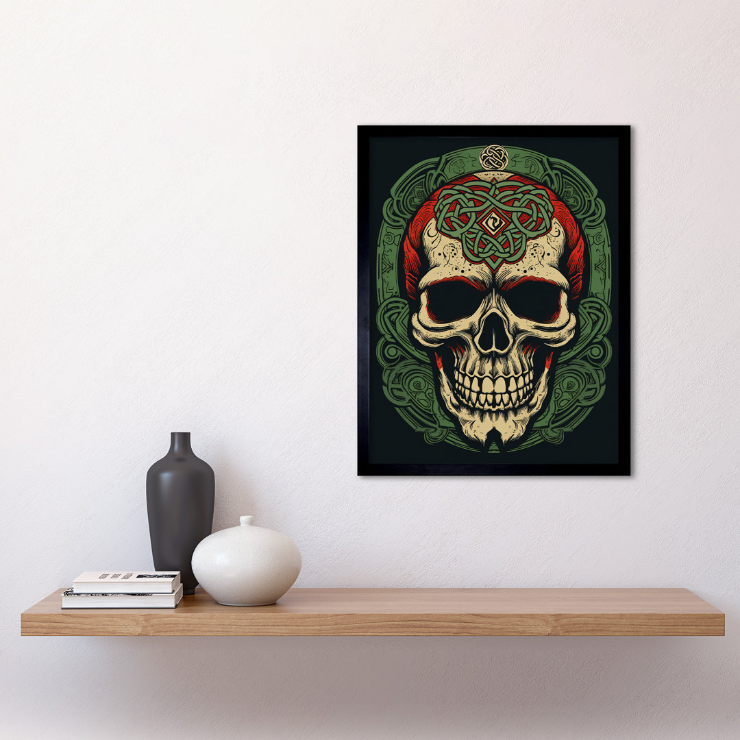 Berda Celtic Design Skull Old School USA Tattoo Ink Body Americana 50s - Single Picture Frame Print