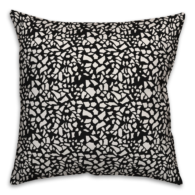  Coussin Dash, 16 po x 1 po, Géométrique blanc / noir 2