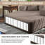 Canapé-lit convertible en méridienne à compression Corduroy avec poches de rangement et 3 coussins, canapé-lit moderne surdimensionné pour le salon, sans assemblage-1257403524