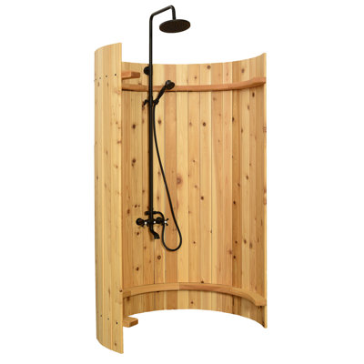 Ellipse Outdoor Shower With Onyx Fixtures