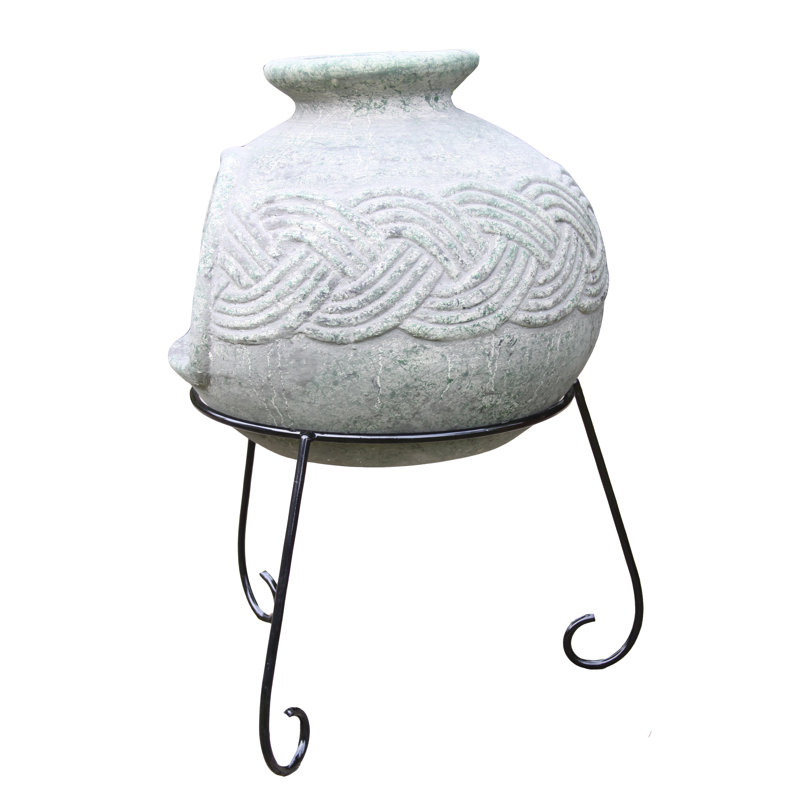 Round Clay Wood Burning Smokeless Chimnea