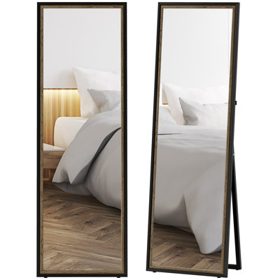 Miroir pleine longueur 64 po x 21 po, miroir rectangulaire complet, rose