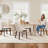 Modern Compact Fabric Upholstered Dining Chair ,with Solid Wood Legs, Ergonomic Curved Back, Easy Assembly-839576267