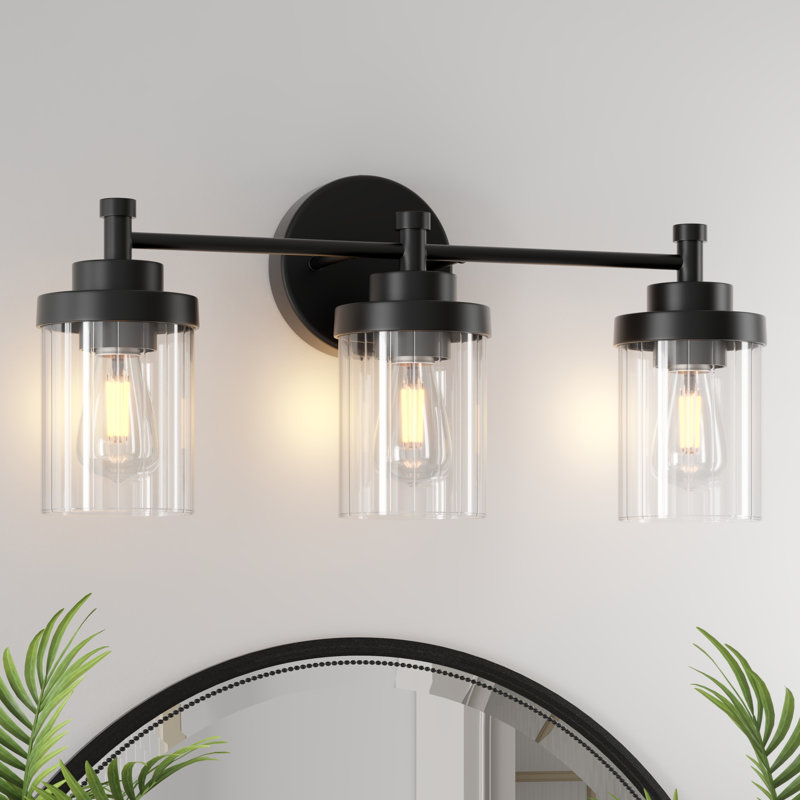 Crelake Dimmable Vanity Light, Matte Black, 3