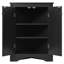 Armoire de plancher triangulaire noire avec tablettes réglables, économisant de l'espace de rangement pour améliorer l'esthétique de la pièce-117049503