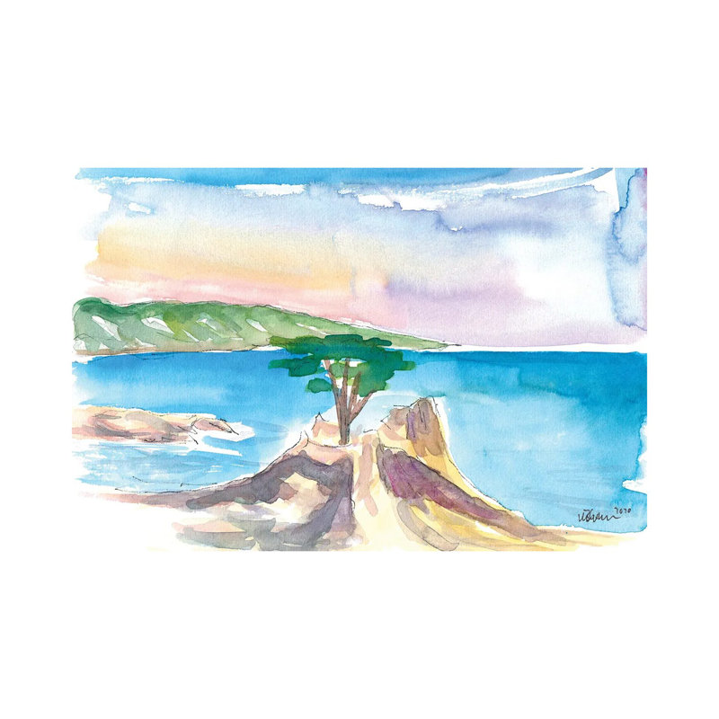 Lone Cypress Pebble Beach 17 Mile Drive Seaview by Markus & Martina Bleichner - Wrapped Canvas Painting
