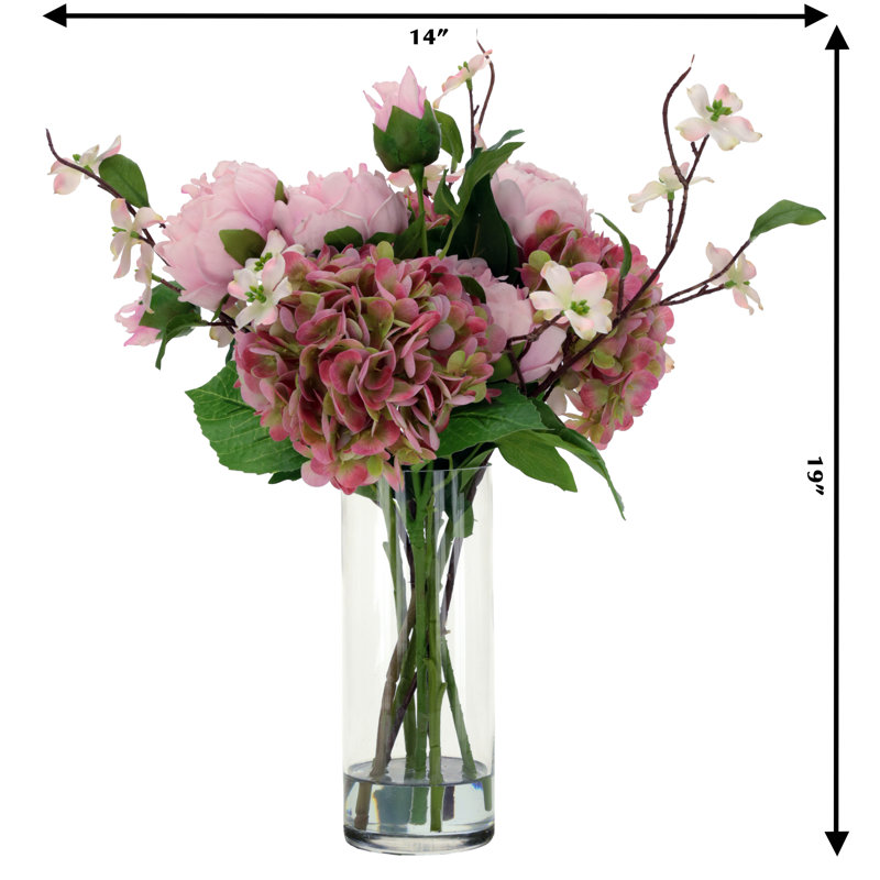 Bouquet d'hortensias pivoines - 19 pouces