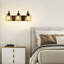Luminaire de meuble-lavabo 3 lumières moderne 22,44 po avec abat-jour en verre texturé-819517603