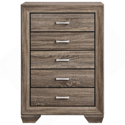 Washed Taupe 5-drawer Bedroom Chest