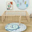 Lit plateforme en bois Hajer avec clôture et porte-657190977-657190991