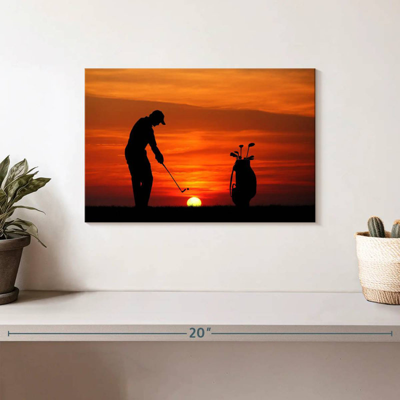 Golf de Senne au coucher du soleil, H 8 po x l 12 po